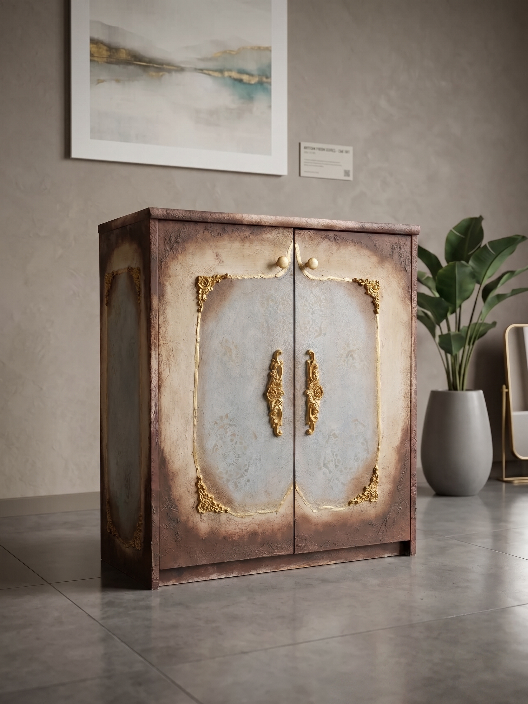 Vintage Barock-Kommode "Aurelia" · Handbemaltes Unikat mit edlen Gold-Ornamenten